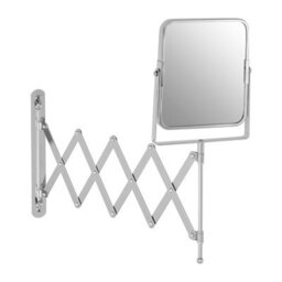 Orsina Wall Mounted Extending Square Mirror, Durable 38X17Cm Chrome Bathroom Mirror, Swivel Design - thumbnail 2