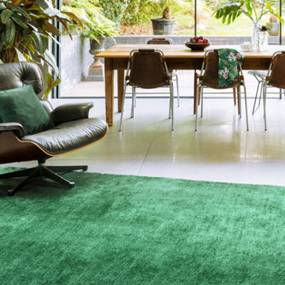 Green Plain Modern Easy To Clean Rug For Dining Room Bed Room And Living Room-160Cm X 230Cm - image 1