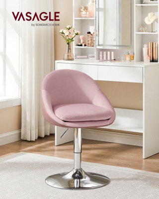 LEDREM Adjustable Dressing Chair, Office Chair, Swivel Stool With Backrest, Steel, For Counter, Home Office, Dressing Table, Dining Room - image 1