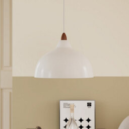 Living And Home Minimalist And Stylish Metal Lampshade Pendant Light, E27 Base White Lampshade For Kitchen And Diningroom Pendant Light - thumbnail 2