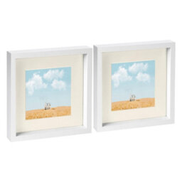 "Nicola Spring 10 X 10"" Photo Frames - Ivory Mount 3D Photo Frame Picture Frame Box Portrait Display Case & Spacer 6 X 6"" Mount X2" - thumbnail 1