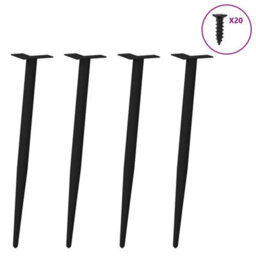 Walplus Console Table Legs Conical Shape 4 Pcs Black 72-73 Cm Steel - thumbnail 3