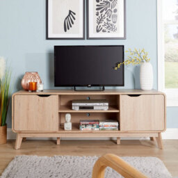 Home Source Nordica 150Cm Wide Tv Media Stand 2 Door Storage Unit - thumbnail 3