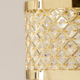 Valuelights Hadley Gold Easy Fit Metal Cut Out Acrylic Jewel Drum Ceiling Light Shade (D)24Cm - thumbnail 5