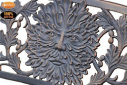 Gardeco 100 Cast Iron Bench With Greenman - New Improved Design - thumbnail 3