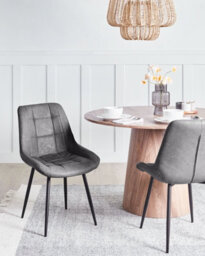 Beliani Set Of 2 Dining Chairs Melrose Faux Leather Grey - thumbnail 2