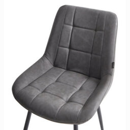 Beliani Set Of 2 Dining Chairs Melrose Faux Leather Grey - thumbnail 7