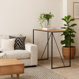 Wyld Haus El Paso Black Metal And Wild Oak Veneer Bar Table - thumbnail 2