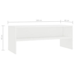Berkfield Tv Cabinet White 100X40X40 Cm Engineered Wood - thumbnail 6