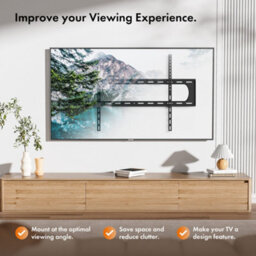 "Vonhaus Flush Tv Bracket For 60-120"" Screens, Ultra-Slim Wall Mount W/spirit Level, 120Kg Capacity, Max Vesa: 900X600mm" - thumbnail 6
