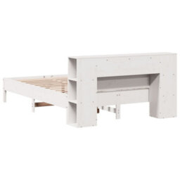 Berkfield Bookcase Bed Without Mattress White 150X200 Cm King Solid Wood Pine - thumbnail 6