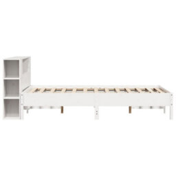Berkfield Bookcase Bed Without Mattress White 150X200 Cm King Solid Wood Pine - thumbnail 5