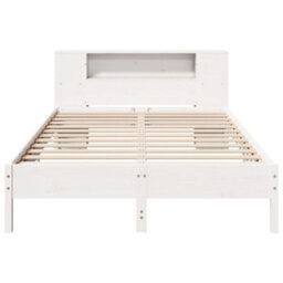 Berkfield Bookcase Bed Without Mattress White 150X200 Cm King Solid Wood Pine - thumbnail 4