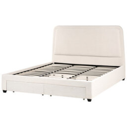 Beliani Bed With Storage Drawers Boucle Sardent 180 X 200 Cm (Eu Super King) Off-White - thumbnail 5