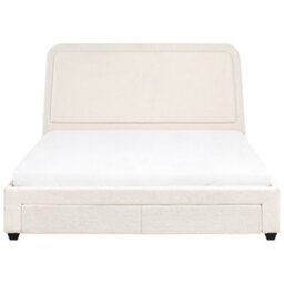 Beliani Bed With Storage Drawers Boucle Sardent 180 X 200 Cm (Eu Super King) Off-White - thumbnail 6