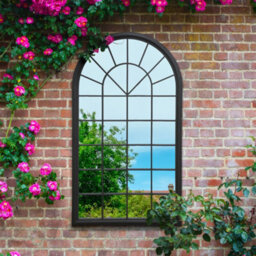 Mirroroutlet Black Somerley Country Arch Large Garden Mirror 160 X 91 Cm - thumbnail 1