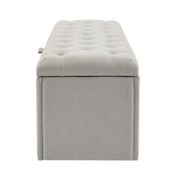 Abrihome 135X41X42Cm, Linen Upholstered Bench, Upholstered Bench Seat, Bed Stool, Bench With Storage Space, Light Grey - thumbnail 6