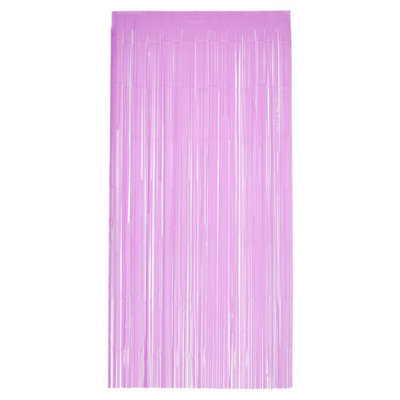 Smiffys Matte Fringe Door Curtain Baby Pink (One Size)