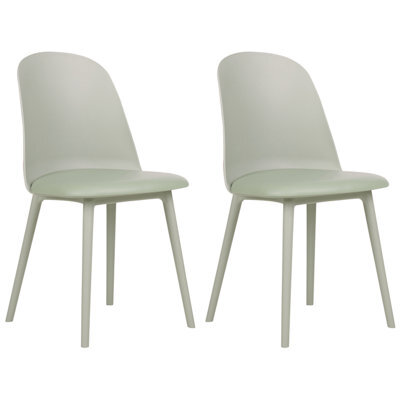 Beliani Set Of 2 Dining Chairs Fomby Light Green - image 1