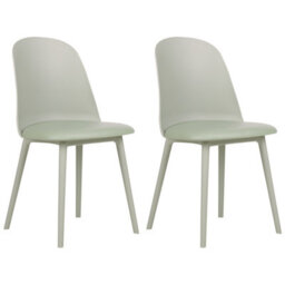 Beliani Set Of 2 Dining Chairs Fomby Light Green - thumbnail 1
