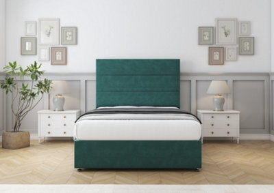 "Comfort Rosa Emerald Plush Divan Bed Base 2 Drawers Foot-End - 26"" Strutted  6' Super King" - image 1