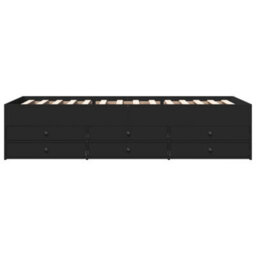Berkfield Daybed With Drawers Without Mattress Black 75X190 Cm Small Single - thumbnail 4
