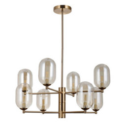 Luminosa Lighting Luminosa Perano Multi Arm Pendant Ceiling Light Antique Bronze Amber Shade 8Xg9 - thumbnail 1