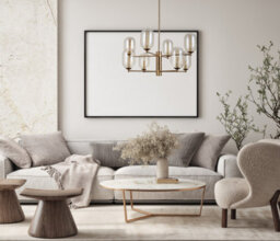 Luminosa Lighting Luminosa Perano Multi Arm Pendant Ceiling Light Antique Bronze Amber Shade 8Xg9 - thumbnail 3