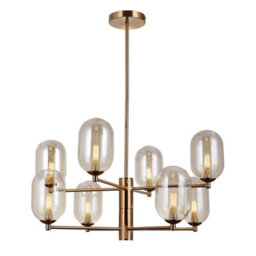 Luminosa Lighting Luminosa Perano Multi Arm Pendant Ceiling Light Antique Bronze Amber Shade 8Xg9 - thumbnail 2