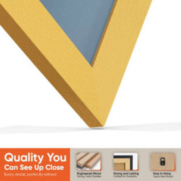 "AK Frames 25X17"" Gold Modern Vinyl Record Frame With Pompadour Mount For 12 Inch Lp Cover & Disc - Overlapped Design" - thumbnail 3