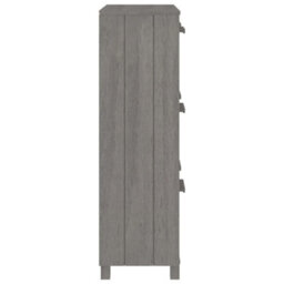 Berkfield Shoe Cabinet Light Grey 59.5X35X117 Cm Solid Wood Pine - thumbnail 5