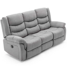 More4Homes Seattle Electric Recliner Fabric 1+3 Seater Sofa Set (Grey) - thumbnail 2