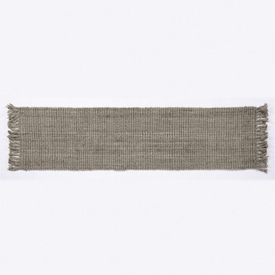Whitefield 60X230Cm Grey Handwoven Boucle Runner With Tassel