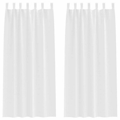 Berkfield Modern Curtains With Curtains 2 Pcs Pure White Polyester - image 1