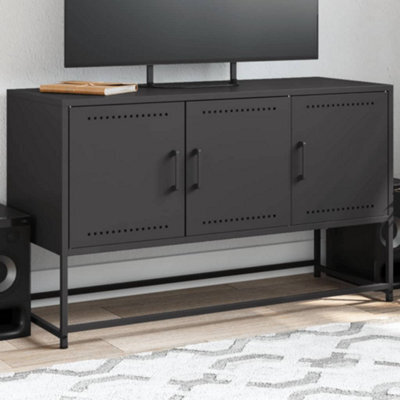 Berkfield Tv Cabinet Black 100.5X39X60.5 Cm Steel - image 1