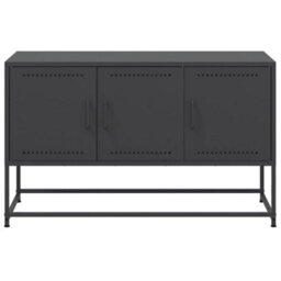 Berkfield Tv Cabinet Black 100.5X39X60.5 Cm Steel - thumbnail 6
