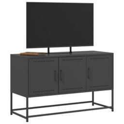 Berkfield Tv Cabinet Black 100.5X39X60.5 Cm Steel - thumbnail 4