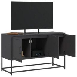 Berkfield Tv Cabinet Black 100.5X39X60.5 Cm Steel - thumbnail 5