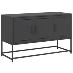 Berkfield Tv Cabinet Black 100.5X39X60.5 Cm Steel - thumbnail 2
