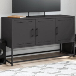 Berkfield Tv Cabinet Black 100.5X39X60.5 Cm Steel - thumbnail 1