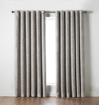 Luxury Living Ferndown Eyelet Ring Top Curtains Cream - image 1