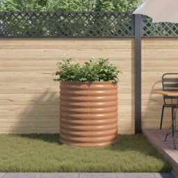 Berkfield Garden Raised Bed Brown 80 X 80 X 81 Cm Steel - thumbnail 4