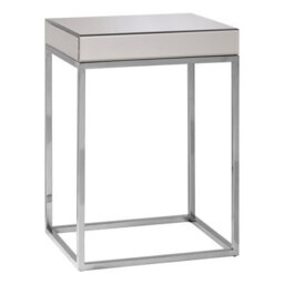 Orsina Mirrored Top Side Table, Stylish Side Table By Couch For Livingroom, Sleek Small Lounge Table For Tea - thumbnail 2