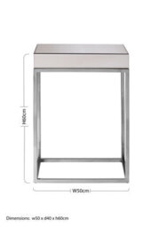 Orsina Mirrored Top Side Table, Stylish Side Table By Couch For Livingroom, Sleek Small Lounge Table For Tea - thumbnail 5