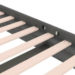 Berkfield Bed Frame Grey Solid Wood Pine 140X190 Cm - thumbnail 7