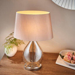 Luminosa Lighting Luminosa Kew Table Lamp Gold Effect, Glass, Mink Silk Effect, E27 - thumbnail 5
