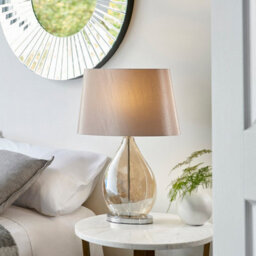 Luminosa Lighting Luminosa Kew Table Lamp Gold Effect, Glass, Mink Silk Effect, E27 - thumbnail 3
