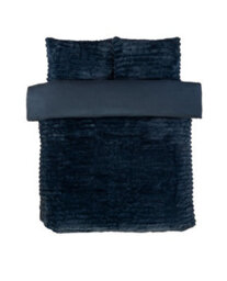 Rapport Home Chunky Ribbed Fur Polyester  Fur Duvet Set King Charcoal - thumbnail 2