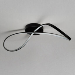 Litecraft Finn Matte Black Led Swirl Bathroom Ceiling Light - thumbnail 4