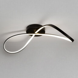 Litecraft Finn Matte Black Led Swirl Bathroom Ceiling Light - thumbnail 3